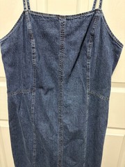 vtg Venezia MIDI jean dress size 14/16 denim Jumper sleeveless Spaghettie straps