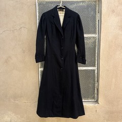 Antique Edwardian Coat Black Wool Riding Dress Jacket Victorian Vintage