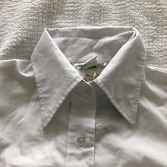 NWT Vintage Polyester K Mart “Pant Top” Shirt sz 38 Asian Motif White Button Up