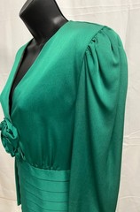 Vintage 80s Dynasty green 2PC Peplum Skirt Set by Rina di Montella Size 8