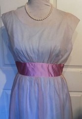 Vintage 60s Blue & Lavender Chiffon Covered Long Party Dress Harry Keiser B36