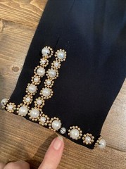 Vtg d’ore by Della Roufogali Beaded Black Open Cardigan Sz 10