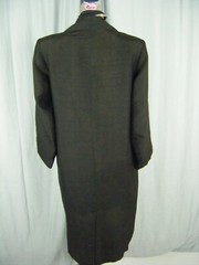 HATTIE CARNEGIE BLUE NOOM Vtg 50s Black Silk Blend Coat & Scarf-Bust 41/M