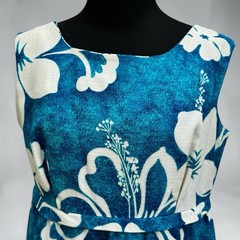 Vintage Karen Ann Hawaii Honeymoon Set His Hers Matching Dress Shirt Blue Floral
