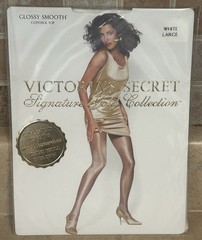 Vintage Victoria’s Secret Signature Gold Collection Hosiery Large White NIP Rare