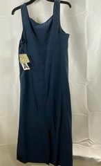 Teddi Women’s Vintage Y2K Blue Side Button Sleeveless Maxi Dress Sz S NWT