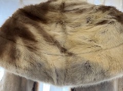 VINTAGE GLAM DAWN REAL MINK FUR STOLE SHAWL CAPE No Lining Faded AS IS