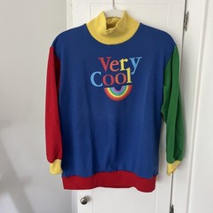 Rainbow Multi Colored Mock Neck Very Cool Graphic Longsleeve Women’s Top