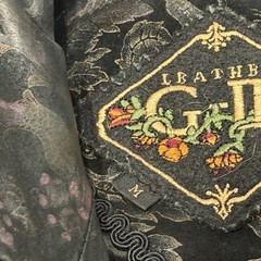 Vintage Genuine Leather Med Bomber Jacket RARE Floral Embroidered Vintage G-III