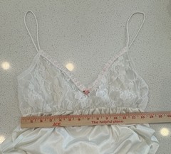Vtg Tosca Lingerie Negligee Peignoir 2 pc Set White Boudoir Bridal USA Sz L Robe