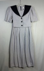Vintage JBS Ltd Sailor Collar Long Dress USA Black White Check Size 8 45 Inch