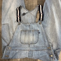 Vtg 90s Ralph Lauren Polo Jeans Co Carpenter Bib Suspender Overalls Women’s Lg