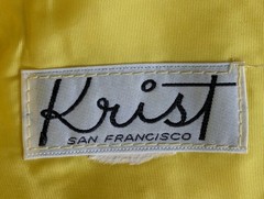 Vtg Krist San Francisco 60s Yellow Brocade Sheath Cocktail Dress Sprting Summer