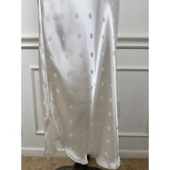 VTG Nordstrom Lingerie Slip Dress S Polka Dot Satin Maxi Spaghetti Strap Wedding
