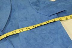 Vintage Coat Kong Leung Tailor Bespoke Size 38 Chest 60s Blue Faux Suede