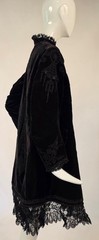 CIVIL WAR 1860’S BLACK SILK VELVET JACKET W ORNATE FINE EMBROIDERY W LACE TRIM