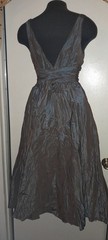Vtg 90s Y2K Nicole Miller Irridescent Crushed Silk Taffeta Wrap Party Tie Dress