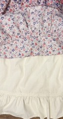 Vtg 70s Handmade Prairie Skirt Midi Layered Floral Cottage S/M Modest Feminine