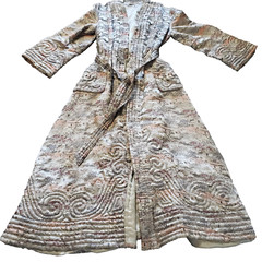 40s 50s Long Silk Robe Dressing Gown Womans Mid Century Modern Movie TV Prop