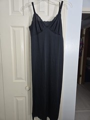 Vintage Shadow Line Women’s Black Slip Sz 36/M Bust 31″ Silky Long USA