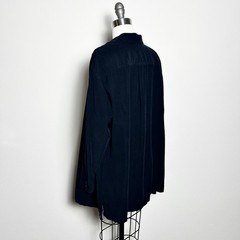 VTG Care Wear Black Corduroy 100% Cotton Oversized Button Shirt Dress Shacket