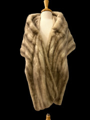 Vintage Pastel/Blonde Mink Stole Old Hollywood Fur Coat Wrap Wedding Bridal Gala
