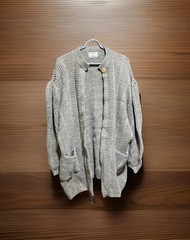 College Point Open Front Cardigan 27” Pit To Pit 33” Shoulder To Hem Vtg 70s