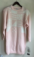 Vintage 80s Ariana Sweater Dress NWT M Baby Pink Retro Coquette Kawaii Pastel