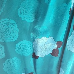 Vintage 80’s Silk Studio 100% Silk Dress Teal Blue & Black Size 8