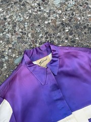 60s Space Age Mod Vinyl Jacket Purple Fade Belted Western Parade