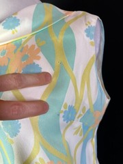 Vintage 1960s Homemade Pastel Floral Blouse Skirt Set