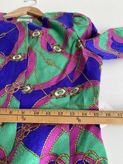 NWT Vtg 80s Papell Petites 100% Silk Jacket Nordstrom New Colorful Chain Print