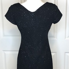 Vintage David Warren Dress 2 Black Sparkle 1990s 90s 2P Petite XS Small New York