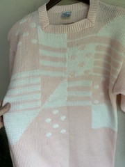 Vintage 80s Ariana Sweater Dress NWT M Baby Pink Retro Coquette Kawaii Pastel