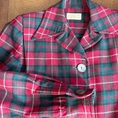 Wms Vintage Pendleton 49er Wool Jacket M Red Green Plaid Tartan Shacket Blazer