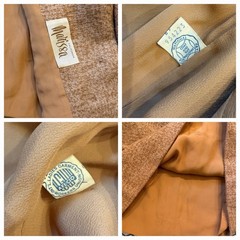 STUNNING Vintage Marissa of California Fox Fur Beige Tan Skirt Suit Set Sz 8-10