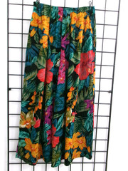 VINTAGE CAROLE LITTLE 🌸 6 / 8==FLORAL PRINT / FLOWING WIDE LEG CROPPED PANTS