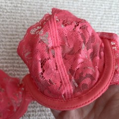 Vintage Victoria’s Secret Gold Label Bra 32A Made in USA Pink Lace Underwire