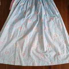 Vtg Lanz Originals 80s Dress Sz 8 Blue Pink Floral Cottagecore Belt Pockets READ
