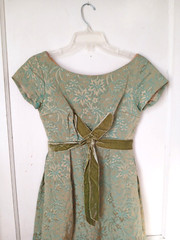 1960s Maxi Prairie Gown Floral Print Velvet Bubble Skirt Hostess XS S 34