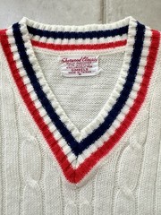 Vtg Gimbels Sherwood Classics Sweater Vest Size M/Striped/Acrylic/Taiwan**READ**