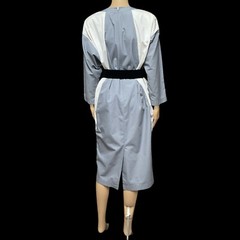 80s Nancy Greer Colorblock Dress Grey White Modesty Minimalist Vintage Size 10