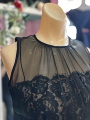 Vintage 50s 60s Sheer Nude Illusion Mini Cocktail Wiggle Dress Black XS XXS