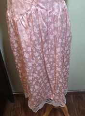 VTG 80s Joni Blair Romantic Lace Collar Pink Satin Dress Sz 7 Cottage Prairie