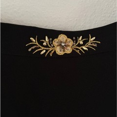 NWOT Vintage Black Floral Embroidered Embellished Pencil Skirt Women Plus Sz 18
