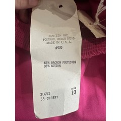Vintage Jantzen Pink Deadstock Elastic retro Waist Cuffed Shorts Size 10