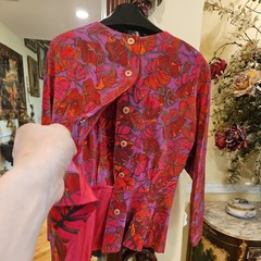 Silks by St. Gillian blouse/ jacket 100% Silk Size 14 VTG 80s Pads A5