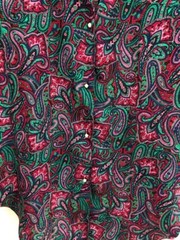 VTG Jo Intimates Sleep Shirt Womens Medium Pink Paisley Buttons Short Sleeve