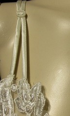 Vtg Lord & Taylor Lingerie Ivory Satin & Lace Negligee NightGown size Medium NWT