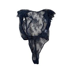 Shirley Teddy Womens S Black Lace Eyelash Sheer High Cut Lingerie Sexy